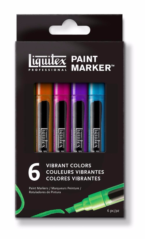 Image of Akrylmarkerset Liquitex  LQX Paint Marker Fine 6 set Vibrant 3699247 887452993438