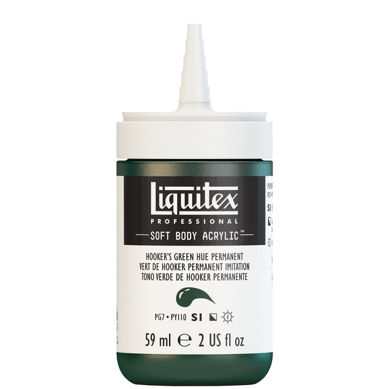 Image of Akrylfärg Liquitex Soft Body 59ml  hooker?s green hue perm S1 224 (3F) 1959224 887452998006