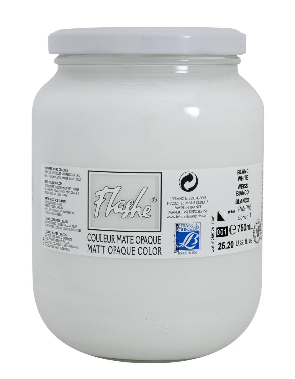 Image of Vinylfärg L&B Flashe 750ml  White 001 230004 3013642300046