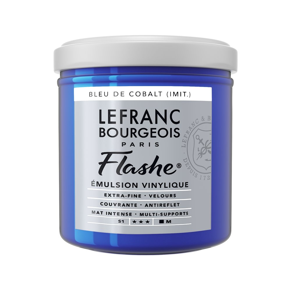 Image of Vinylfärg L&B Flashe 125ml  Cobalt blue hue 064 (3F) S1 300500 230330 3013643005001