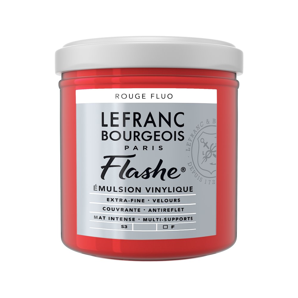 Image of Vinylfärg L&B Flashe 125ml  Fluorescent red 376/409 (3F) S3 300509 230379 3013643005094