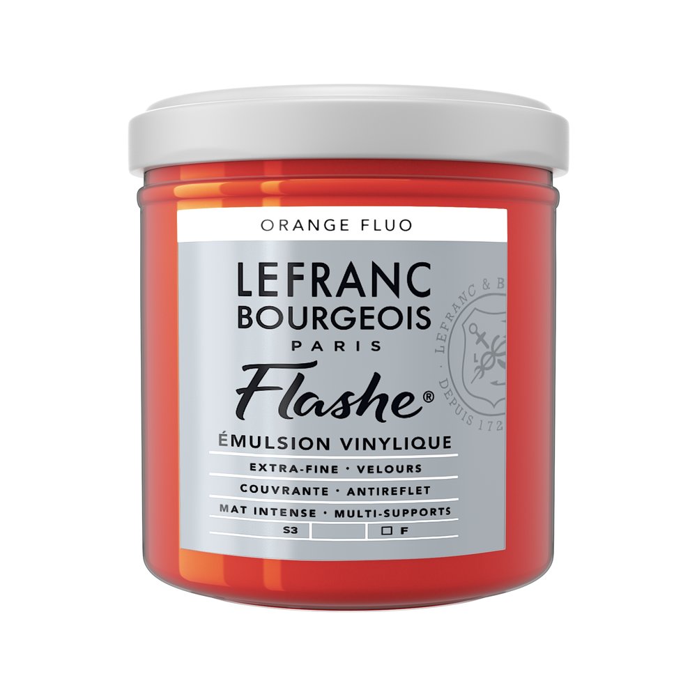 Image of Vinylfärg L&B Flashe 125ml  Fluorescent orange 232/206 (3F) S3 300517 230378 3013643005179