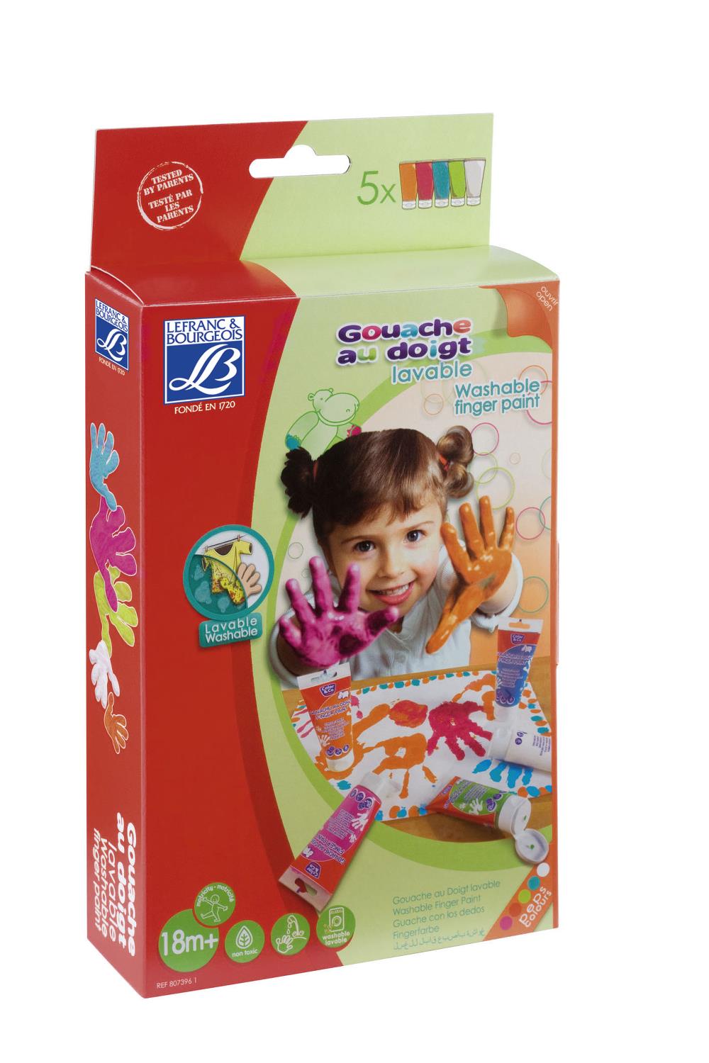 Image of Skolfärgset L&B Fingerfärgset fun 5x80 ml 807396 3013648073968