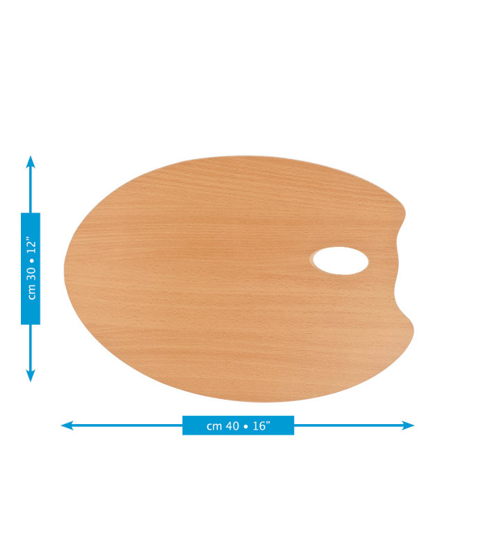 Image of Träpalett Mabef Oval 30x40cm. Laminerad träfiber M/O3040 98930401 8017924001602