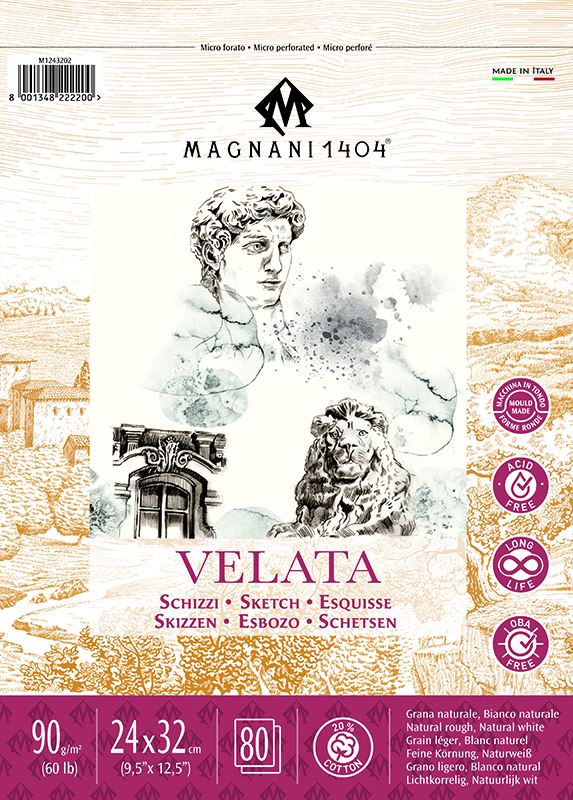 Image of Ritblock Magnani 1404 Velata Spiral 24X32 90g 80 ark 2202432 8001348222200