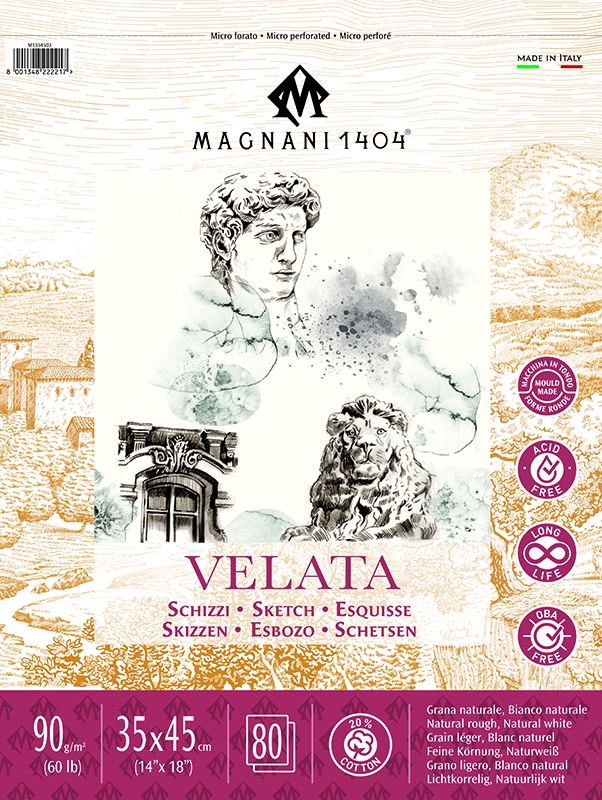 Image of Ritblock Magnani 1404 Velata Spiral 35X45 90g 80 ark 2203545 8001348222217