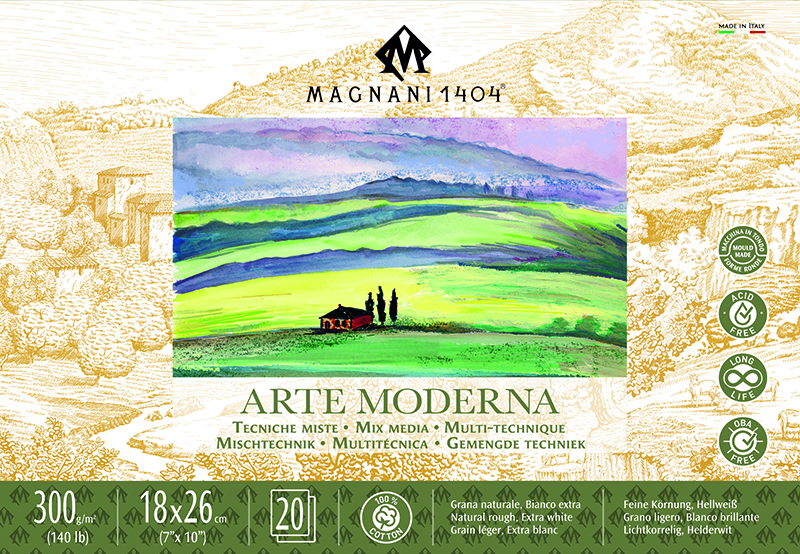 Image of Mixed Mediablock Magnani 1404 Arte Moderna 18X26 300G 20 ark 3001826 8001348222316