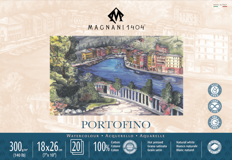 Image of Akvarellblock Magnani 1404 Portofino 300g S 18x26cm 20ark 50701826 8001348222507