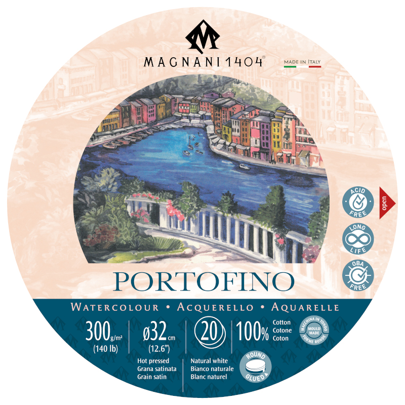 Image of Akvarellblock Magnani 1404 Portofino DS 300g S Rund 32cm 20ark 50400032 8001348222583