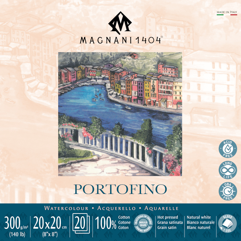 Image of Akvarellblock Magnani 1404 Portofino 300g S 20x20cm 20ark 50702020 8001348222613
