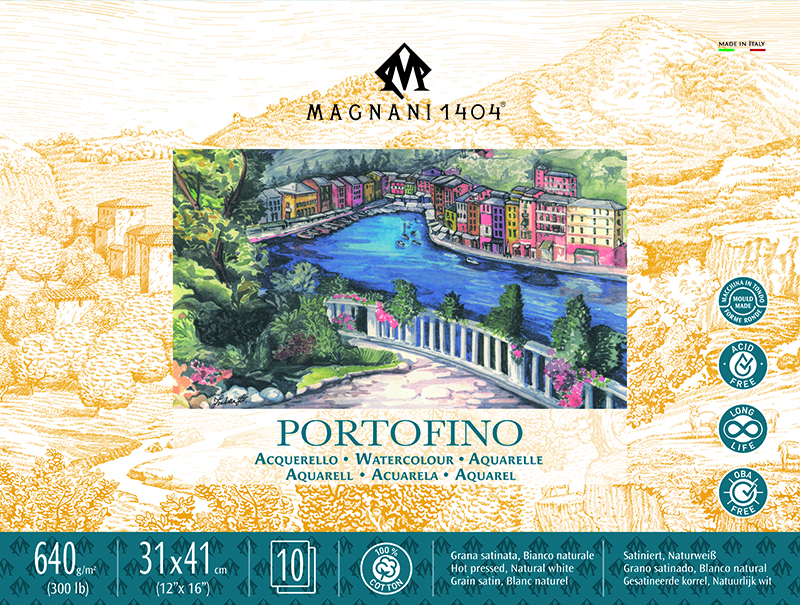 Image of Akvarellblock Magnani 1404 Portofino 31X41 640G HP 10 ark 50713141 8001348222569