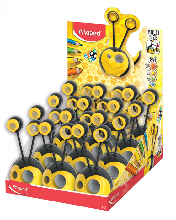 Image of Pennvässare Maped Multi size vässare "Bee" Display (12F) utgår 017811 3154140178116