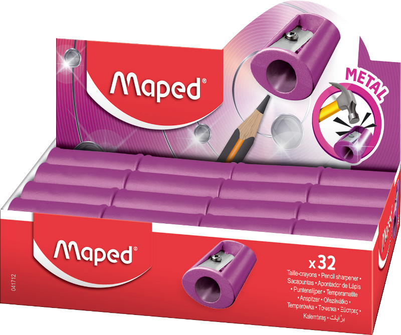 Image of Pennvässare Maped satellite metal pencil sharpener one hole - pink (32F) M041712 3154140417123