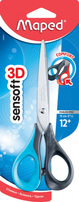 Image of Sax Maped SCISSORS SENSOFT 3D 16 CM / 6"1/2 - SOFT RI 069600 3154140696009