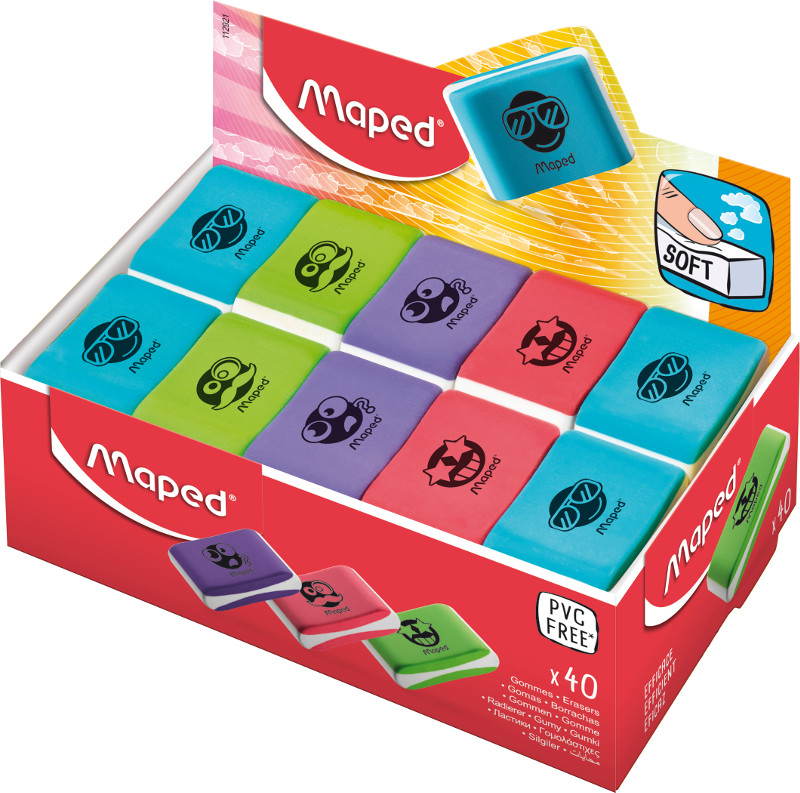 Image of Suddigum Maped essentials soft small eraser assorted colours (40F) 112921 3154141129216
