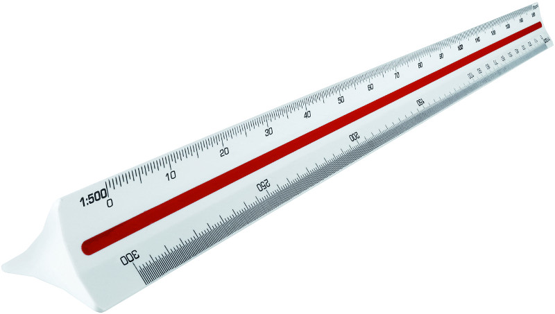 Image of Linjal Maped scale ruler 1:500 > 1:2500 - in plastic tube (5F) 240115 3154142401151