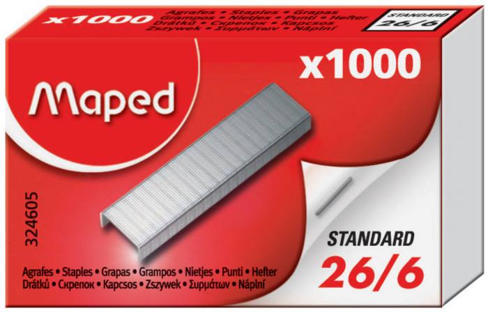 Image of Häftklammer Maped 26/6, Box 1000st, (36F) 324605 3154143246058