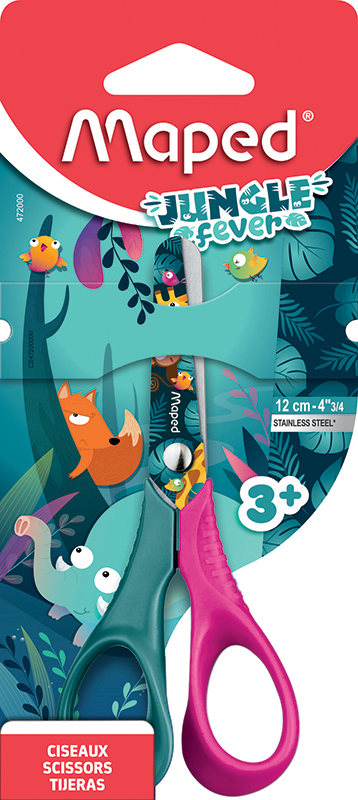 Image of Sax Maped JUNGLE FEVER SCISSORS VIVO 12CM CARDB 472000 3154144720007