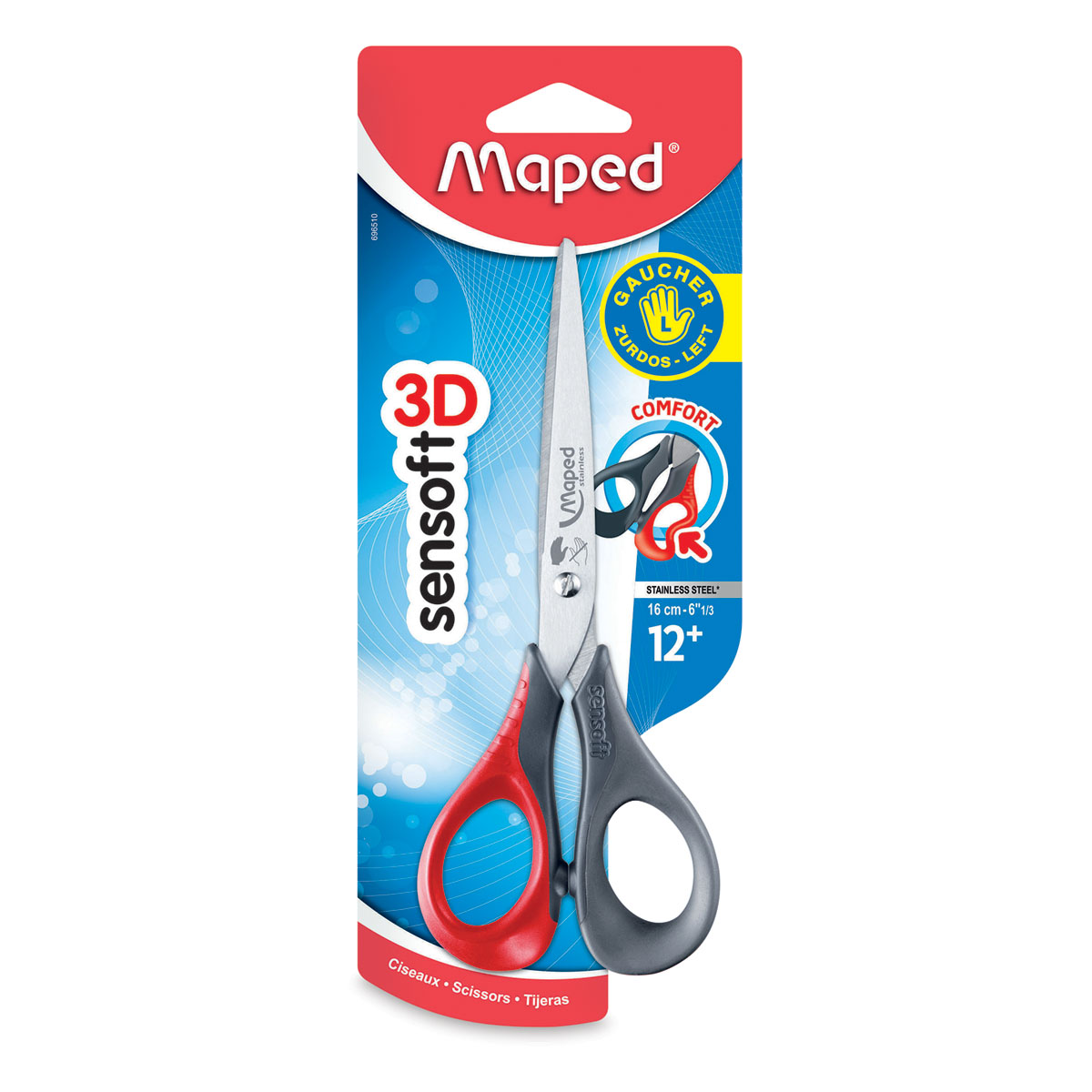 Image of Sax Maped Sensoft 3D 16 cm Vänster, Blister (12F) 696510 3154146965109