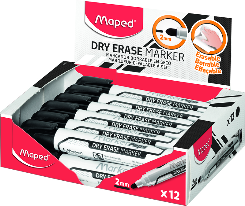 Image of Whiteboardpenna Maped Bullet 2mm Black (12F) 735031 3154147350317