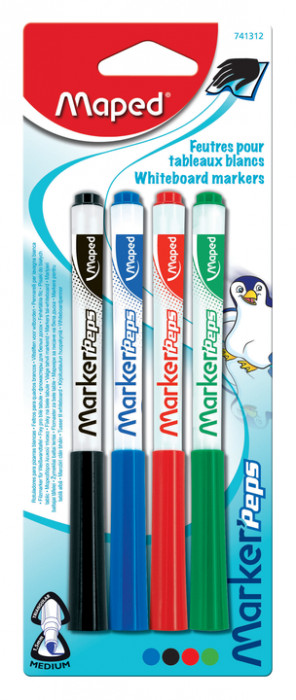 Image of Whiteboardpennset Maped 4-pack, (12F) 741312LM 3154147413128