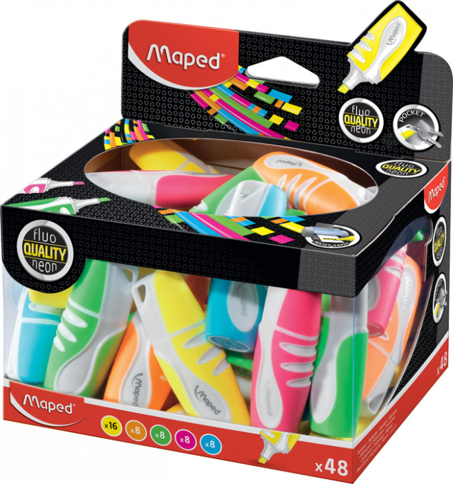 Image of Färgpenna Maped Överstrykning Soft pocket, Display 48 sort 742737 3154147427375