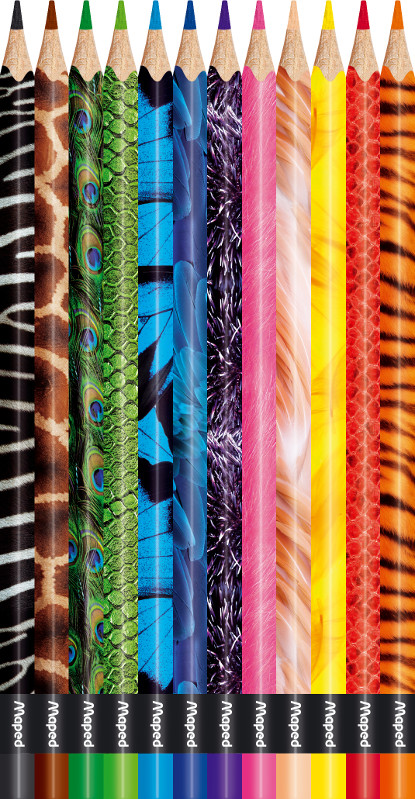 Image of Färgpennset Maped color'peps  12 pencils animal  (12F) 832212FC 3154148322122