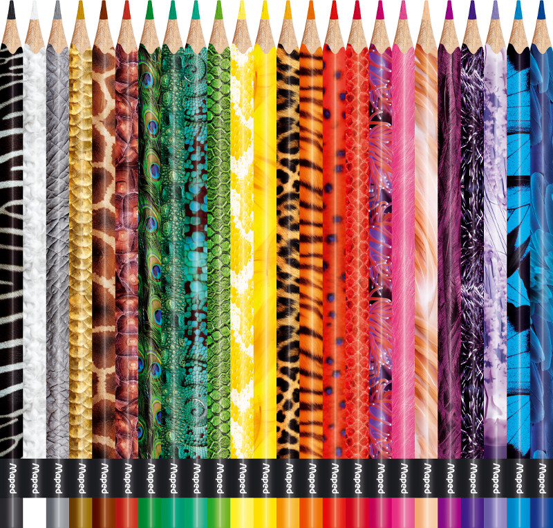 Image of Färgpennset Maped color'peps 24 pencils animal (12F) 832224FC 3154148322245
