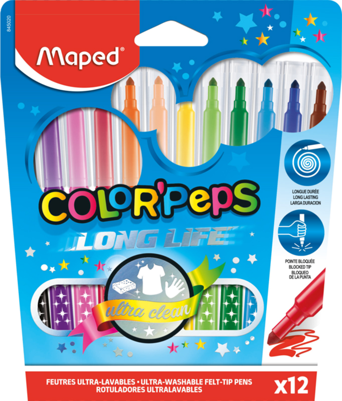 Image of Fiberpennset Maped FELT TIPS COLOR' PEPS "LONG LIFE" ULTRAWASHABLE IN 845020LM 3154148450207