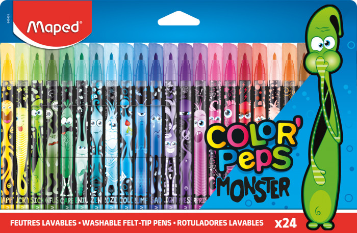 Image of Fiberpennset Maped Color´Peps Monster 24-pack, (12F) 845401 3154148454014