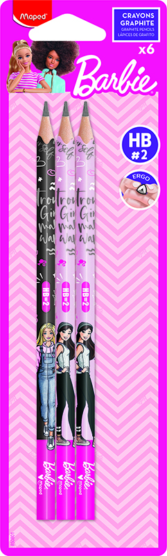 Image of Blyertspennset Maped GRAPH EXTRU PENC BARBIE HB  BL X6 850801 3154148508014