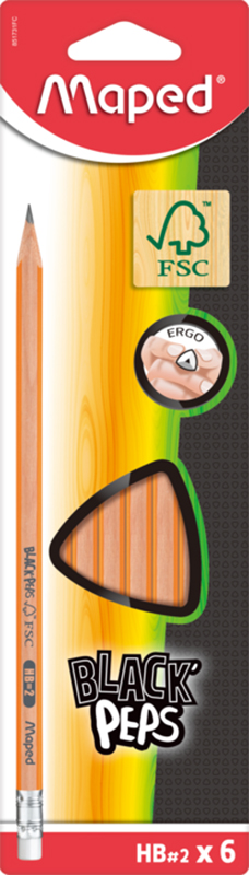 Image of MAPED GRAPHITE PENCIL ERASER END HB BLISTER X6 851731FC 3154148517313