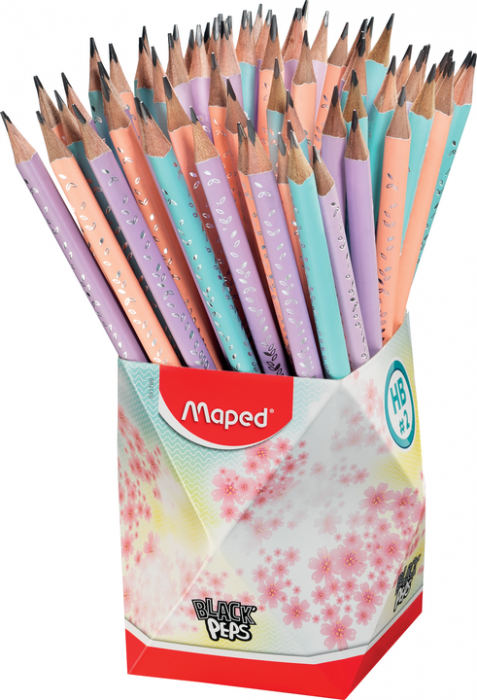 Image of Blyertspenna Maped Graphite Pencil Eraser End Pastel Colours Hb In Pot X72 851769 3154148517696