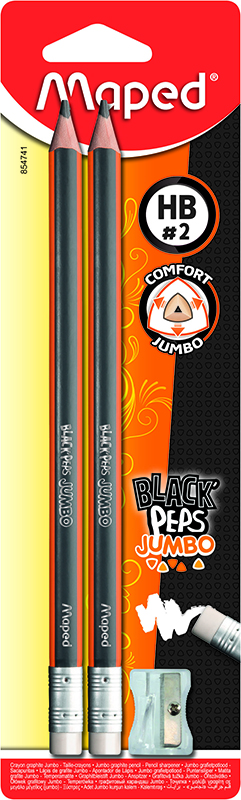 Image of Blyertspenna Maped Jumbo Graphite eraser end  x2 blister utgått 854741 3154148547419