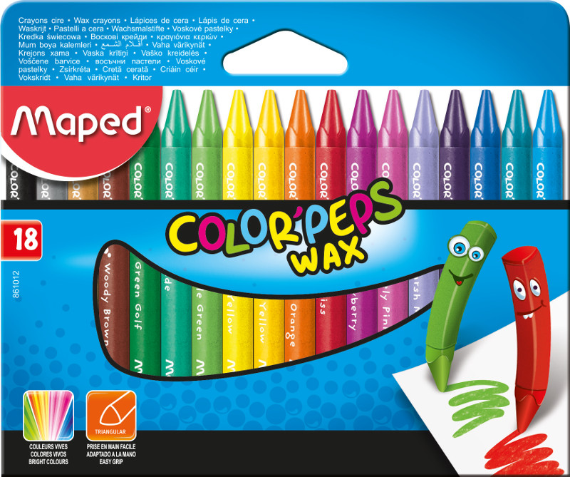 Image of Kritpenset Maped color'peps 18 wax crayons (12F) (861012) utgått 861018 3154148610120