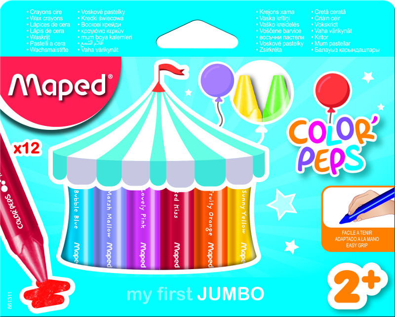 Image of Kritpenset Maped color'peps early age 12 wax crayon maxi  (12F) 861311 3154148613114