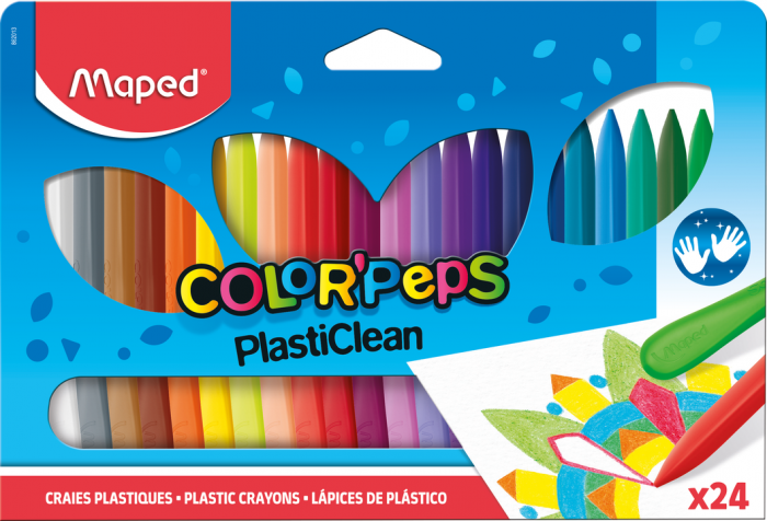 Image of Kritset Maped Plastic Crayon Color'Peps  -In Cardboard Box X24 862013 3154148620136