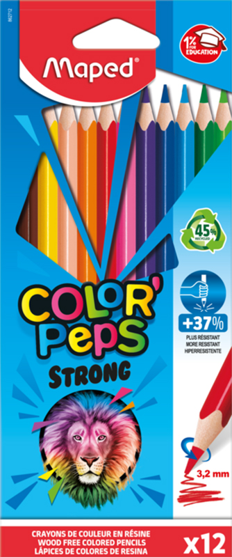 Image of Färgpennset MAPED PENCILS COLOR PEPS STRONG X12 CARDBOARD 862712 3154148627128