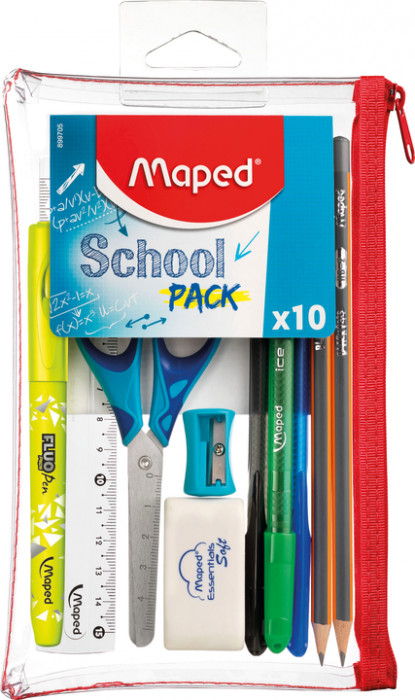 Image of Skolpennset Maped School Pack 10-delar (12F) 899705 3154148997054