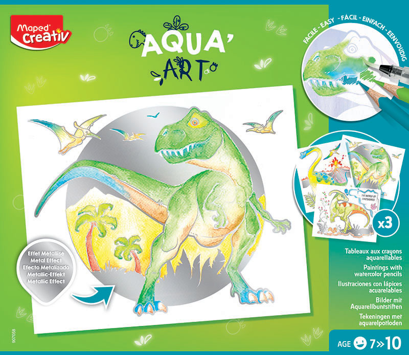 Image of Färgpennset Maped Aqua Art Dinosaurs (6F) 7+ 907058 3154149074044