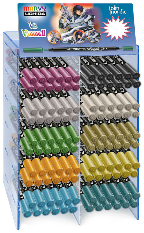 Image of Ställ Marvy Le Plume II Fiberpenna Mörka färger Display x120 998255 Paket