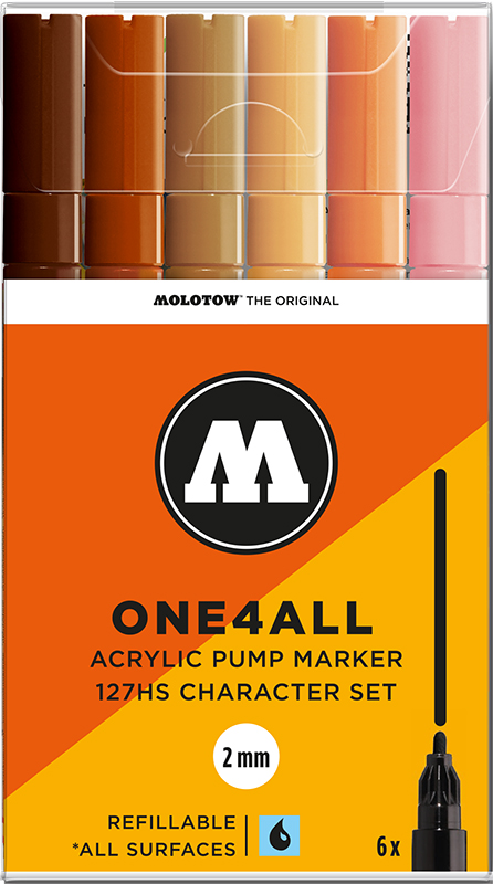 Image of Akrylmarker Molotow 127HS Character set. 6st 2mm 200232 4250397609584