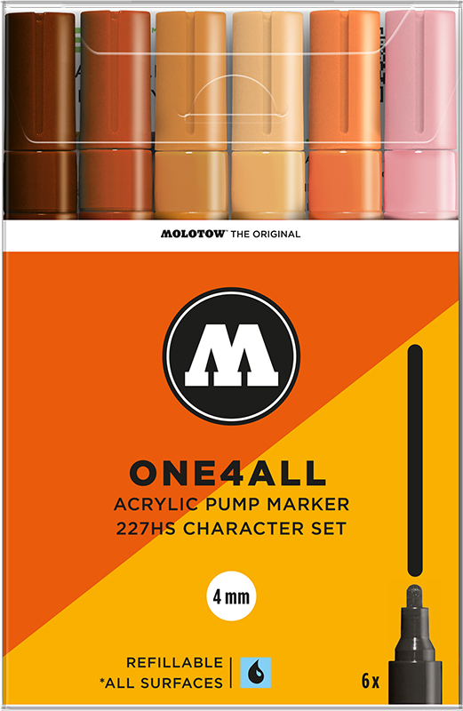 Image of Akrylmarker Molotow 227HS Character set. 6st 4mm 200455 4250397614380