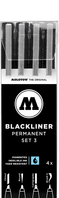 Image of Fineliner Molotow N Y Basic Blackliner Set NO.3 4pcs 200494 4250397645865