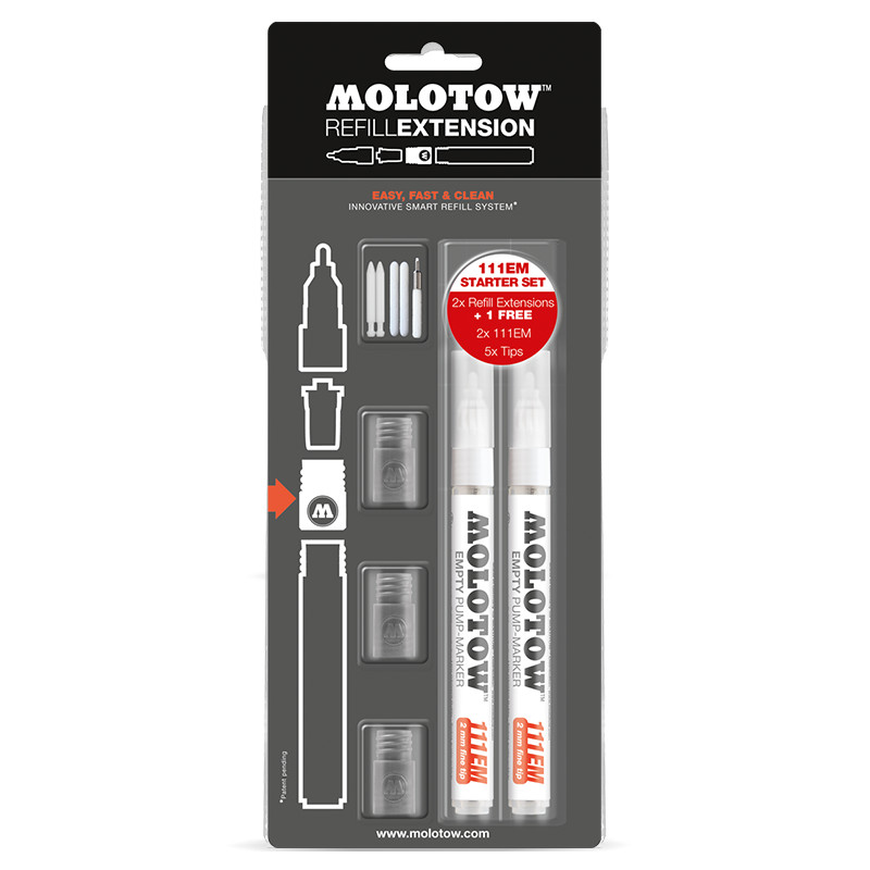 Image of Molotow Marker Refill Extension Blister 111EM Kit 200501 4250397613604
