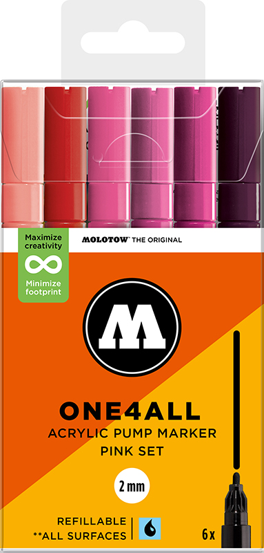 Image of Akrylmarkerset Molotow ONE4ALL 127HS Pink Set 200812 4250397674131