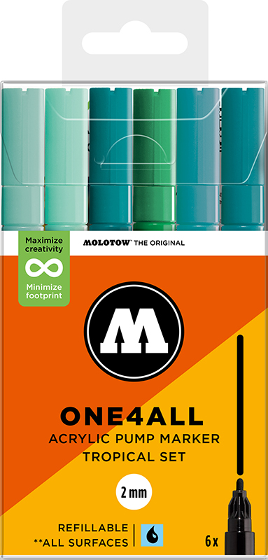 Image of Akrylmarkerset Molotow ONE4ALL 127HS Tropical Set 200815 4250397674162