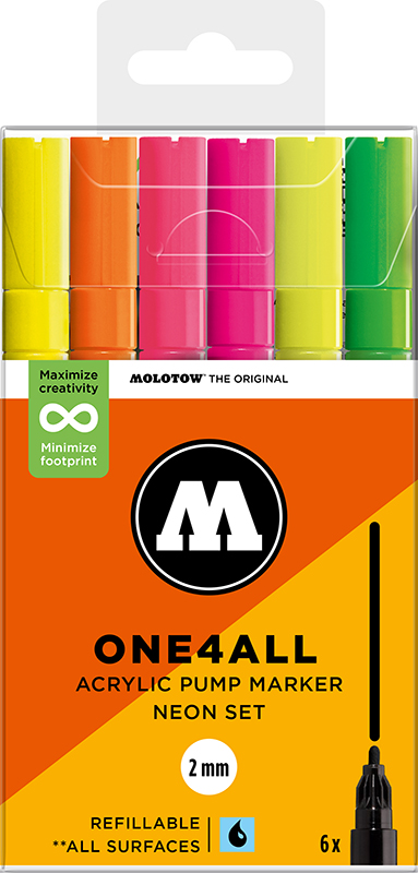 Image of Akrylmarkerset Molotow ONE4ALL 127HS Neon Set 200821 4250397674223