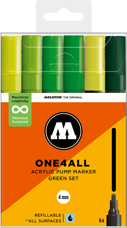 Image of Akrylmarkerset Molotow ONE4ALL 227HS Green Set 200836 4250397674438