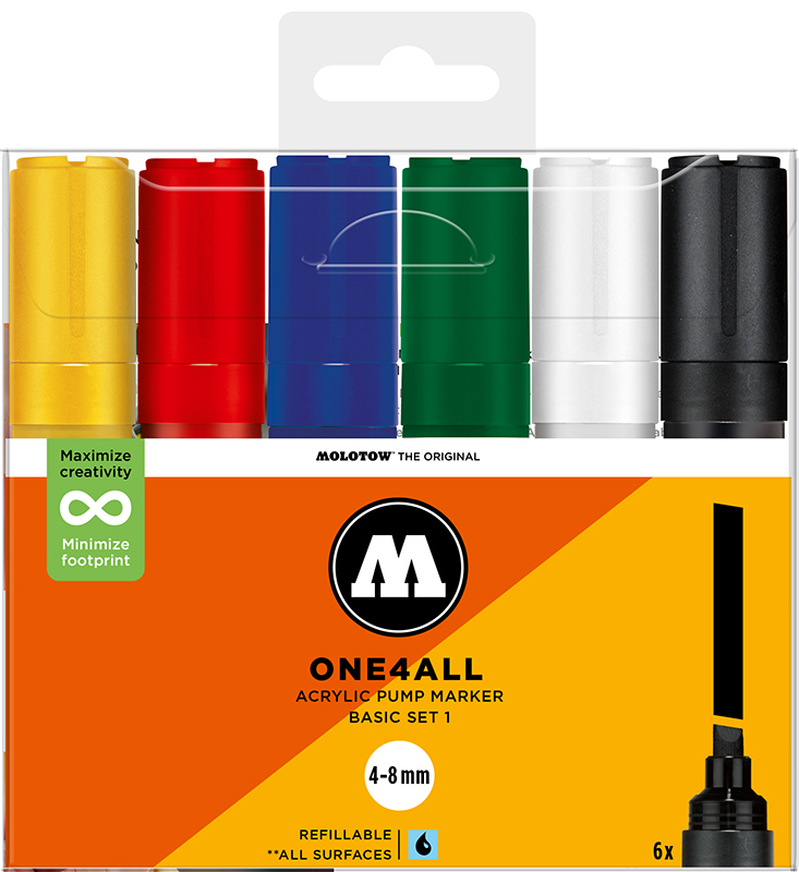 Image of Akrylmarkerset Molotow ONE4ALL 327HS Basic Set 1 200870 4250397674896